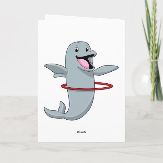 Dolphin beim Ausdauertraining mit Reifen der Fitne Karte (Rückseite)