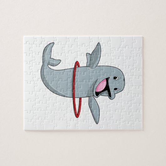 Dolphin beim Ausdauertraining mit Reifen der Fitne Puzzle (Horizontal)