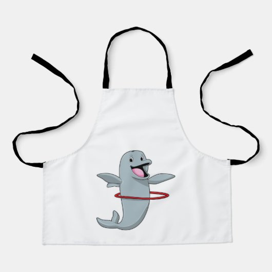 Dolphin beim Ausdauertraining mit Reifen der Fitne Schürze (Vorderseite)