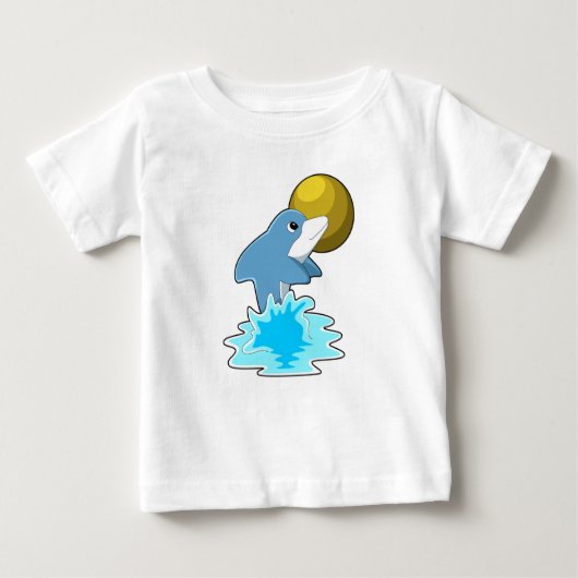 Dolphin beim Baden mit dem Mond Baby T-shirt (Vorderseite)