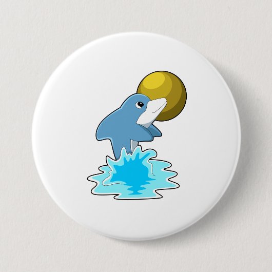 Dolphin beim Baden mit dem Mond Button (Vorderseite)