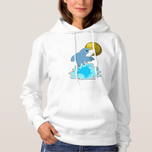 Dolphin beim Baden mit dem Mond Hoodie