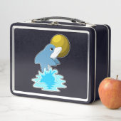 Dolphin beim Baden mit dem Mond Metall Brotdose (Beispiel)