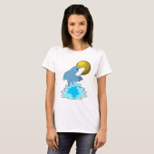 Dolphin beim Baden mit dem Mond T-Shirt (Vorne ganz)