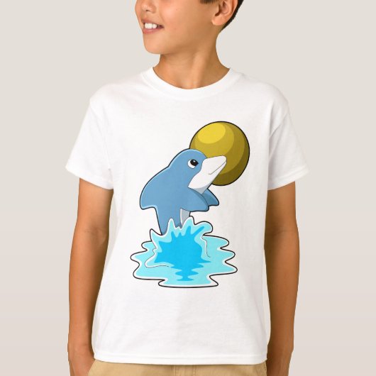 Dolphin beim Baden mit dem Mond T-Shirt (Vorderseite)