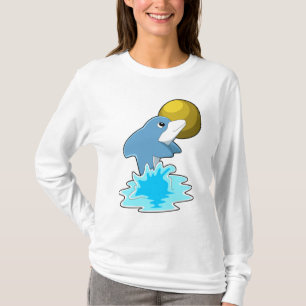 Dolphin beim Baden mit dem Mond T-Shirt