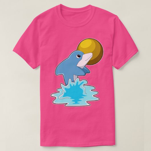 Dolphin beim Baden mit dem Mond T-Shirt (Design vorne)