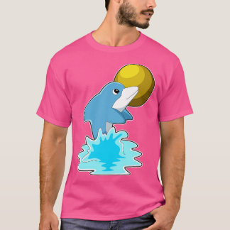 Dolphin beim Baden mit dem Mond T-Shirt