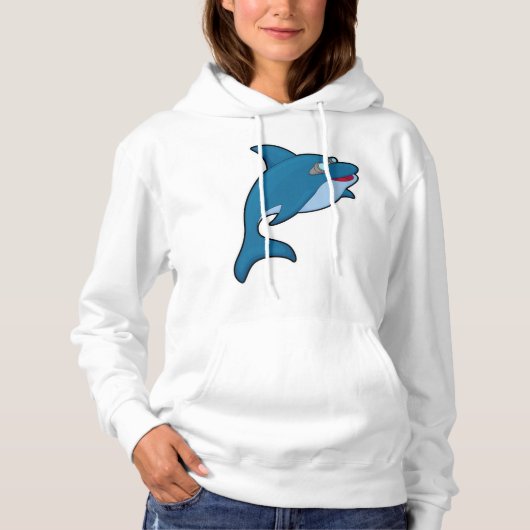 Dolphin beim Baden mit Schwimmbrille Hoodie (Vorderseite)