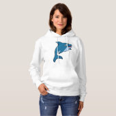 Dolphin beim Baden mit Schwimmbrille Hoodie (Vorne ganz)