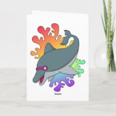 Dolphin beim Baden mit Schwimmbrille Karte (Rückseite)