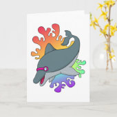 Dolphin beim Baden mit Schwimmbrille Karte (Gelbe Blume)
