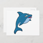 Dolphin beim Baden mit Schwimmbrille Postkarte (Vorne/Hinten)