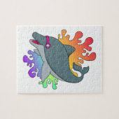 Dolphin beim Baden mit Schwimmbrille Puzzle (Horizontal)