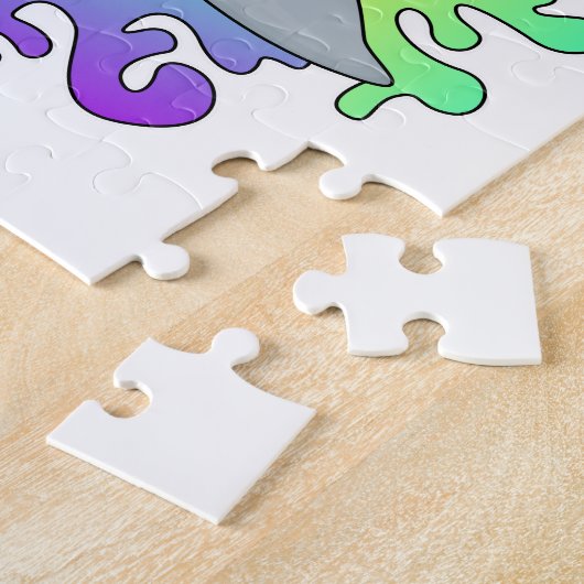 Dolphin beim Baden mit Schwimmbrille Puzzle (Seite)