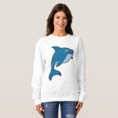 Dolphin beim Baden mit Schwimmbrille Sweatshirt (Vorne ganz)