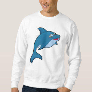 Dolphin beim Baden mit Schwimmbrille Sweatshirt