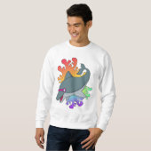 Dolphin beim Baden mit Schwimmbrille Sweatshirt (Vorne ganz)