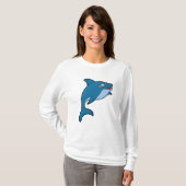 Dolphin beim Baden mit Schwimmbrille T-Shirt (Vorne ganz)
