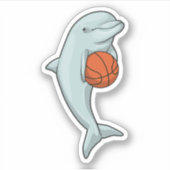 Dolphin beim Basketball-Sport Aufkleber (Vorderseite)