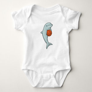 Dolphin beim Basketball-Sport Baby Strampler