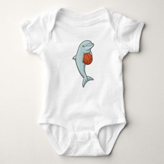 Dolphin beim Basketball-Sport Baby Strampler (Vorderseite)