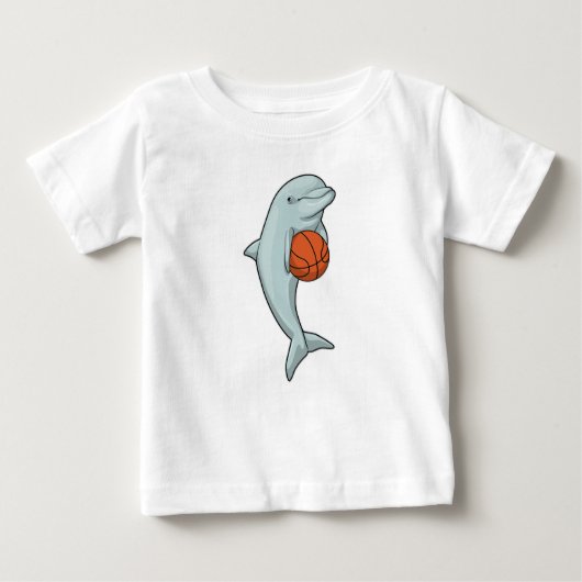 Dolphin beim Basketball-Sport Baby T-shirt (Vorderseite)