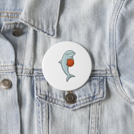 Dolphin beim Basketball-Sport Button (Beispiel)