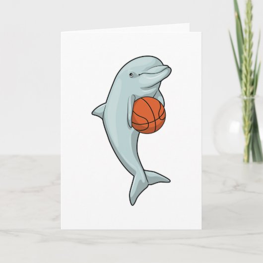 Dolphin beim Basketball-Sport Karte (Vorderseite)