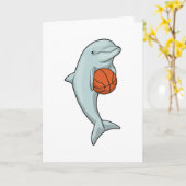 Dolphin beim Basketball-Sport Karte (Gelbe Blume)