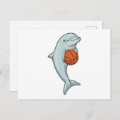Dolphin beim Basketball-Sport Postkarte (Vorne/Hinten)