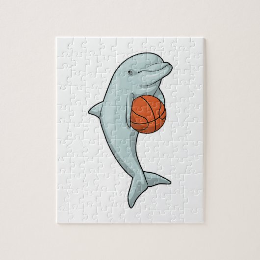 Dolphin beim Basketball-Sport Puzzle (Vertikal)