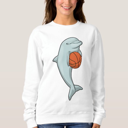 Dolphin beim Basketball-Sport Sweatshirt (Vorderseite)