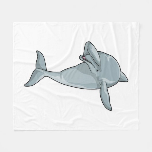 Dolphin beim Hip Hop Dance Dab Fleecedecke (Vorderseite (Horizontal))