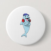 Dolphin beim Hören von Musik Button (Vorderseite)