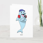 Dolphin beim Hören von Musik Karte (Rückseite)