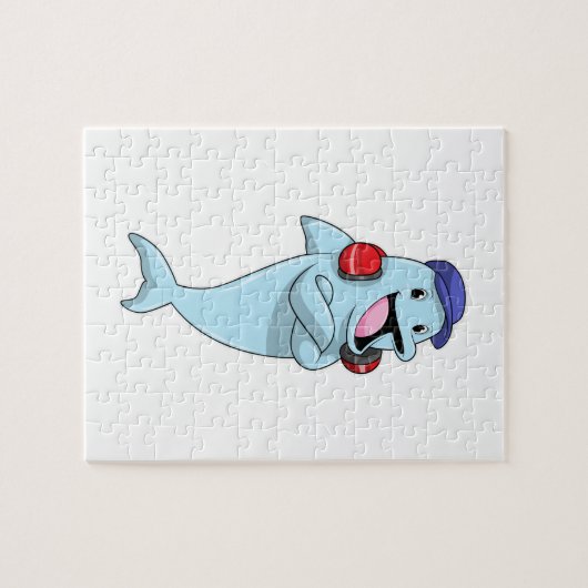 Dolphin beim Hören von Musik Puzzle (Horizontal)