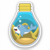 Dolphin beim Schwimmen im Aquarium Aufkleber (Vorderseite)