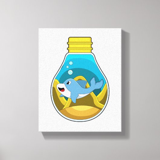 Dolphin beim Schwimmen im Aquarium Leinwanddruck (Vorderseite)