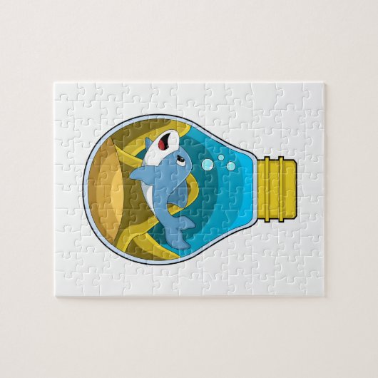 Dolphin beim Schwimmen im Aquarium Puzzle (Horizontal)