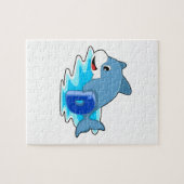 Dolphin beim Schwimmen mit Brief Puzzle (Horizontal)