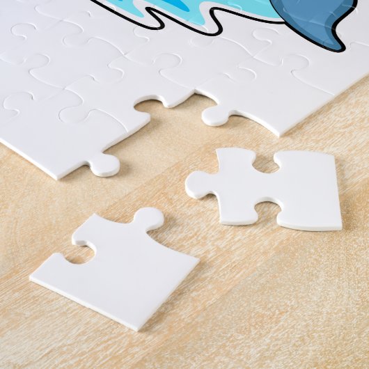 Dolphin beim Schwimmen mit Brief Puzzle (Seite)