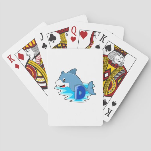 Dolphin beim Schwimmen mit Brief Spielkarten (Rückseite)