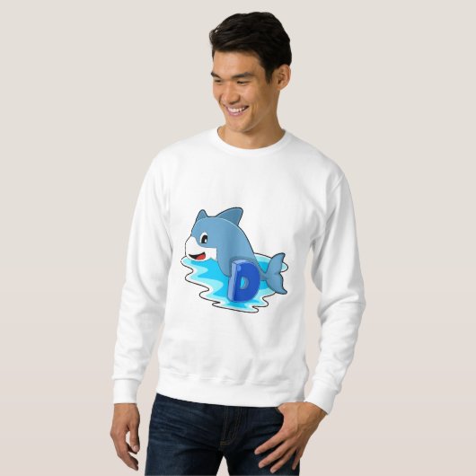 Dolphin beim Schwimmen mit Brief Sweatshirt (Vorne ganz)