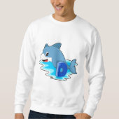 Dolphin beim Schwimmen mit Brief Sweatshirt (Vorderseite)