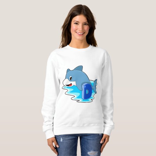 Dolphin beim Schwimmen mit Brief Sweatshirt (Vorne ganz)