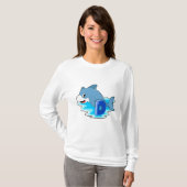 Dolphin beim Schwimmen mit Brief T-Shirt (Vorne ganz)