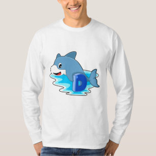 Dolphin beim Schwimmen mit Brief T-Shirt