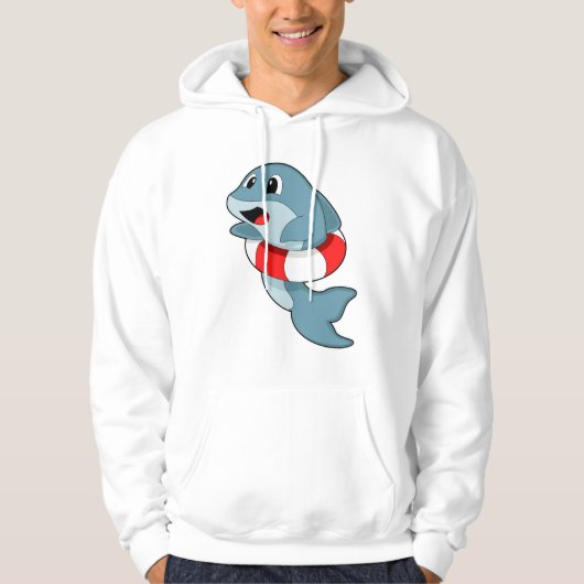 Dolphin beim Schwimmen mit dem Schwimmring Hoodie (Vorderseite)