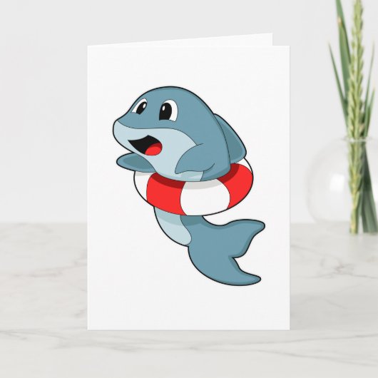 Dolphin beim Schwimmen mit dem Schwimmring Karte (Vorderseite)